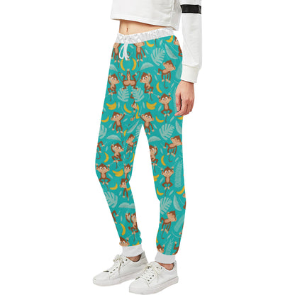 Monkey Happy Design Themed Print Unisex Sweatpants