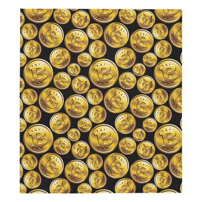 Bitcoin Pattern Print Design DO05 Premium Quilt