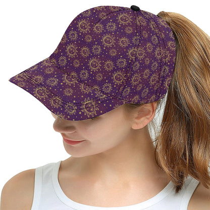 Sun Moon Star Design Themed Print Snapback Cap
