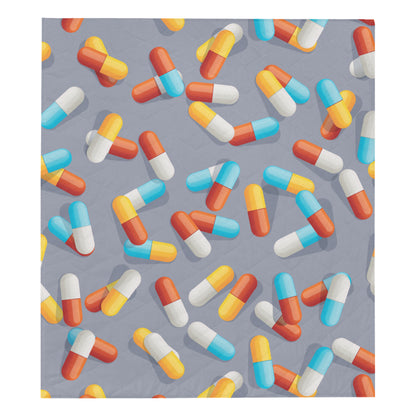 Pill Pattern Print Design A01 Premium Quilt