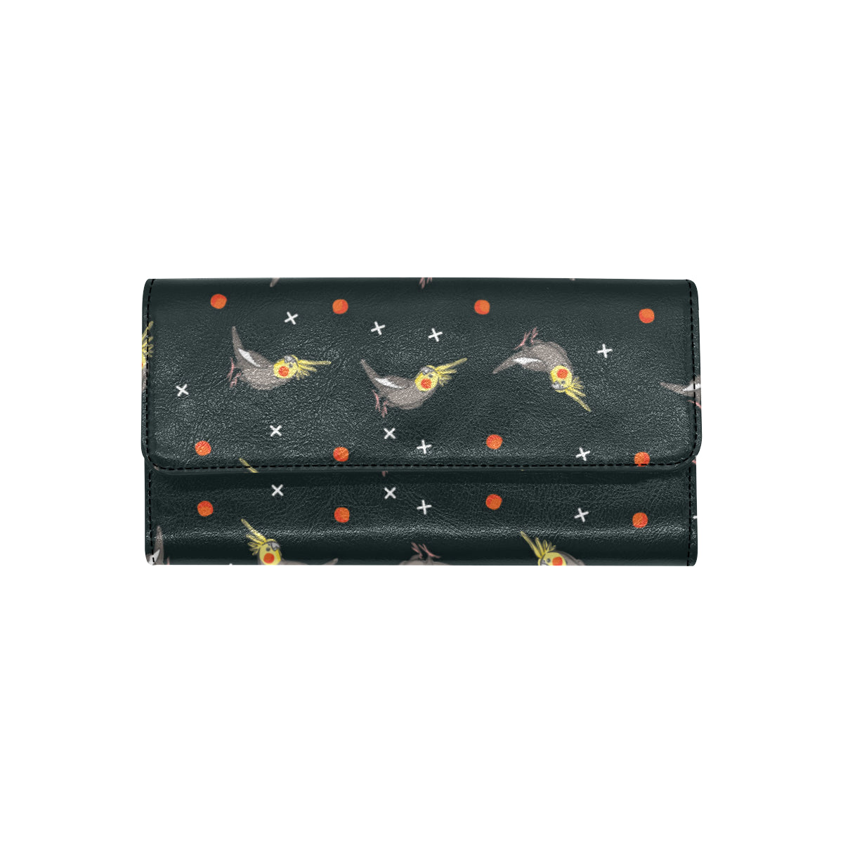 Cockatiel Pattern Print Design 02 Women's Trifold Wallet