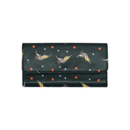 Cockatiel Pattern Print Design 02 Women's Trifold Wallet