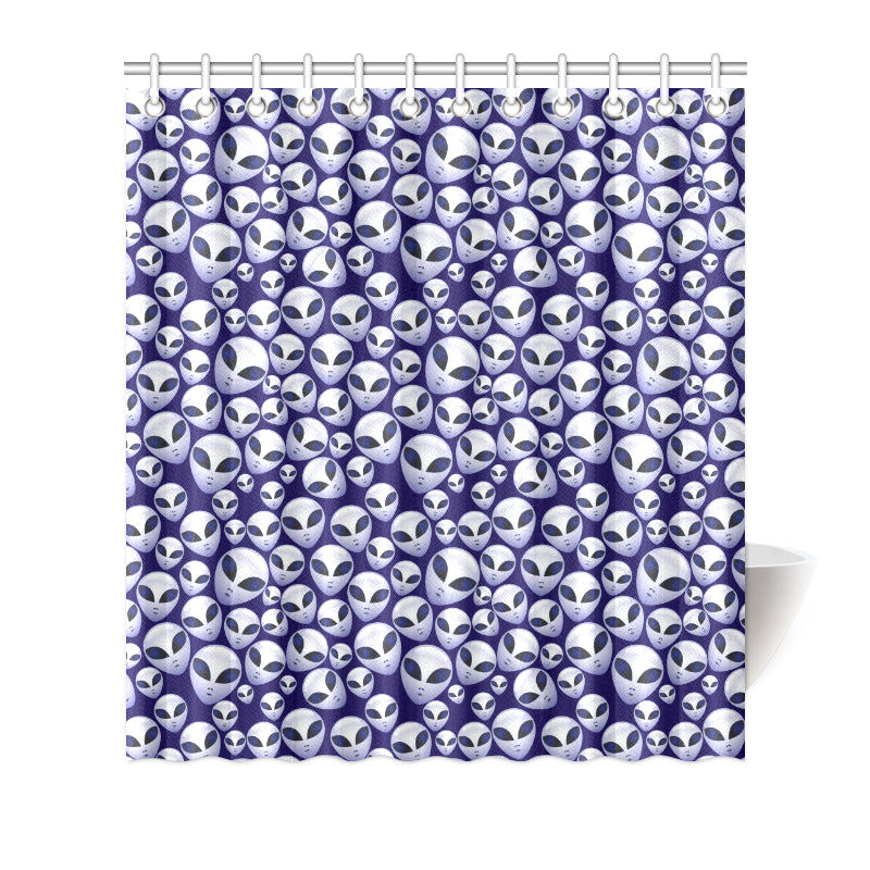 Alien Head Extraterrestrial Shower Curtain