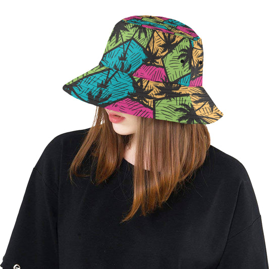 Palm Tree Pattern Print Design PT09 Unisex Bucket Hat