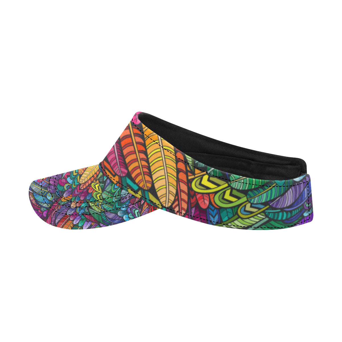 Feather Multicolor Design Print Unisex Sun Visor