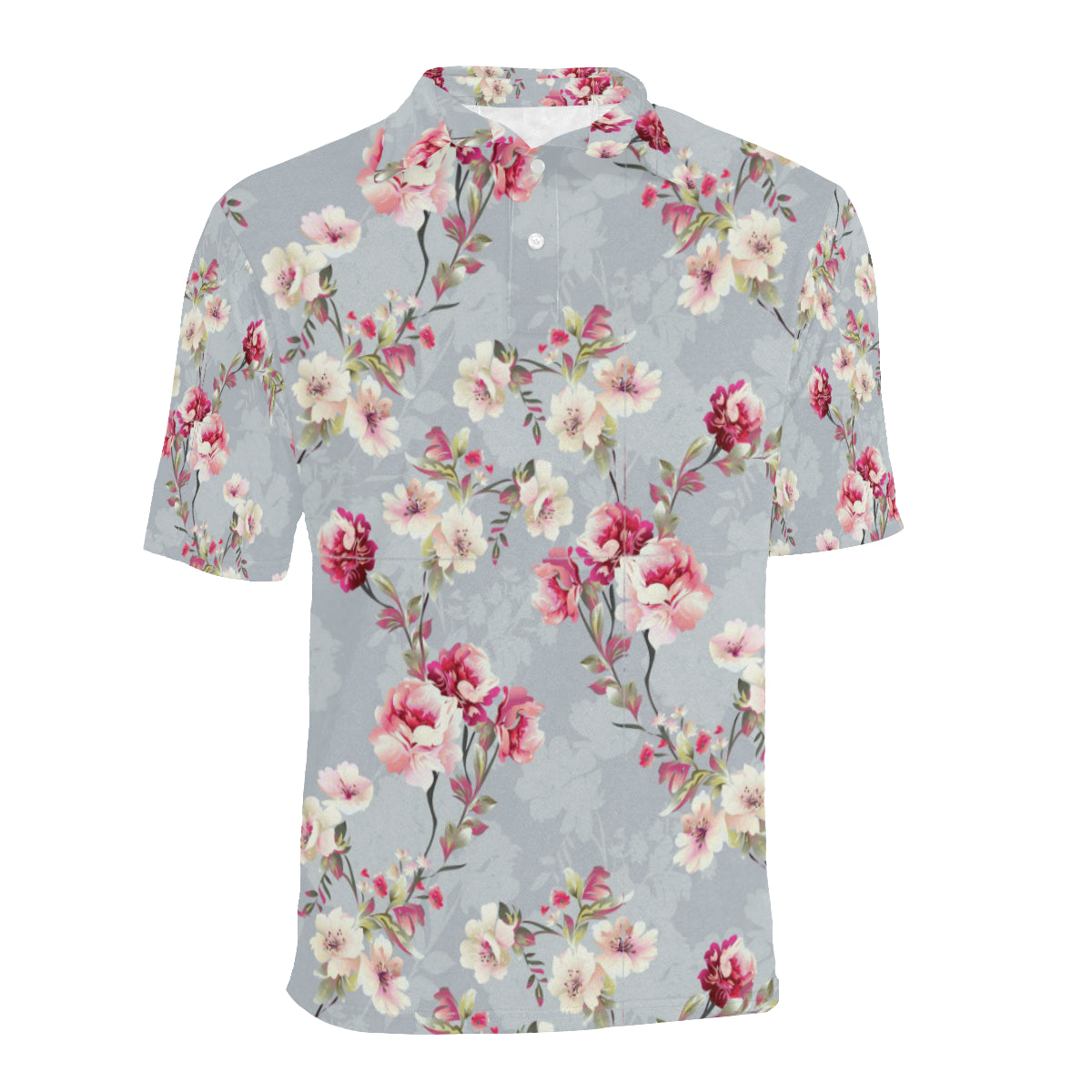 Summer Floral Pattern Print Design SF02 Men Polo Shirt