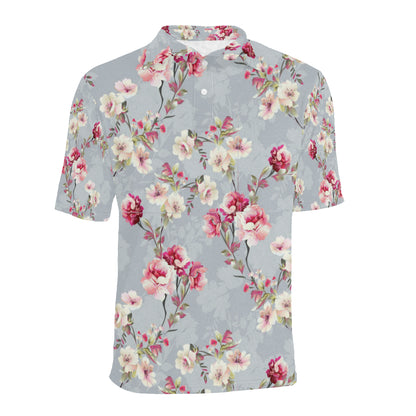 Summer Floral Pattern Print Design SF02 Men Polo Shirt