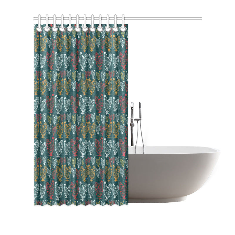 Rooster Hand Draw Design Shower Curtain