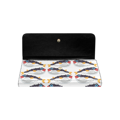 Fugu Pattern Print Design 03 Women's Trifold Wallet
