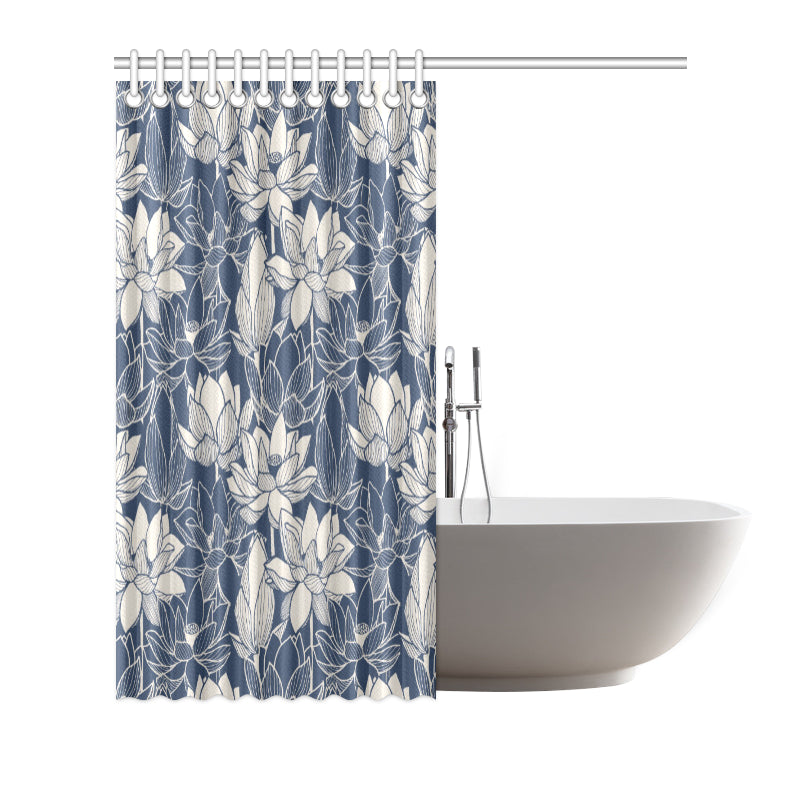 Water Lily Pattern Print Design WL04 Shower Curtain