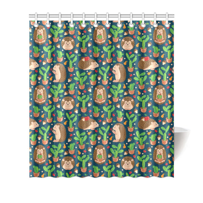 Hedgehog Cactus Pattern Print Design 04 Shower Curtain