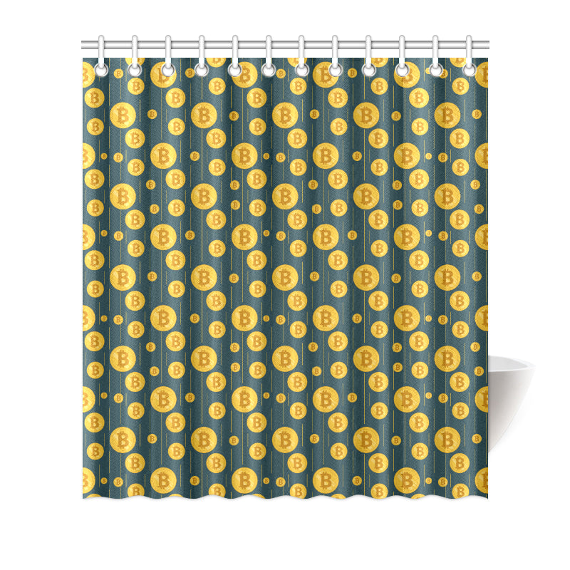Bitcoin Pattern Print Design 01 Shower Curtain