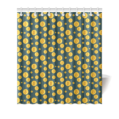 Bitcoin Pattern Print Design 01 Shower Curtain