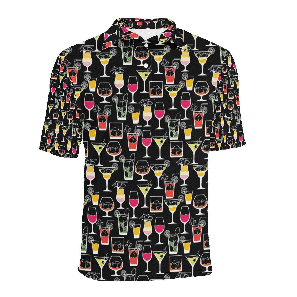Cocktail Pattern Print Design 01 Men Polo Shirt