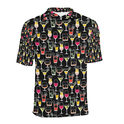 Cocktail Pattern Print Design 01 Men Polo Shirt
