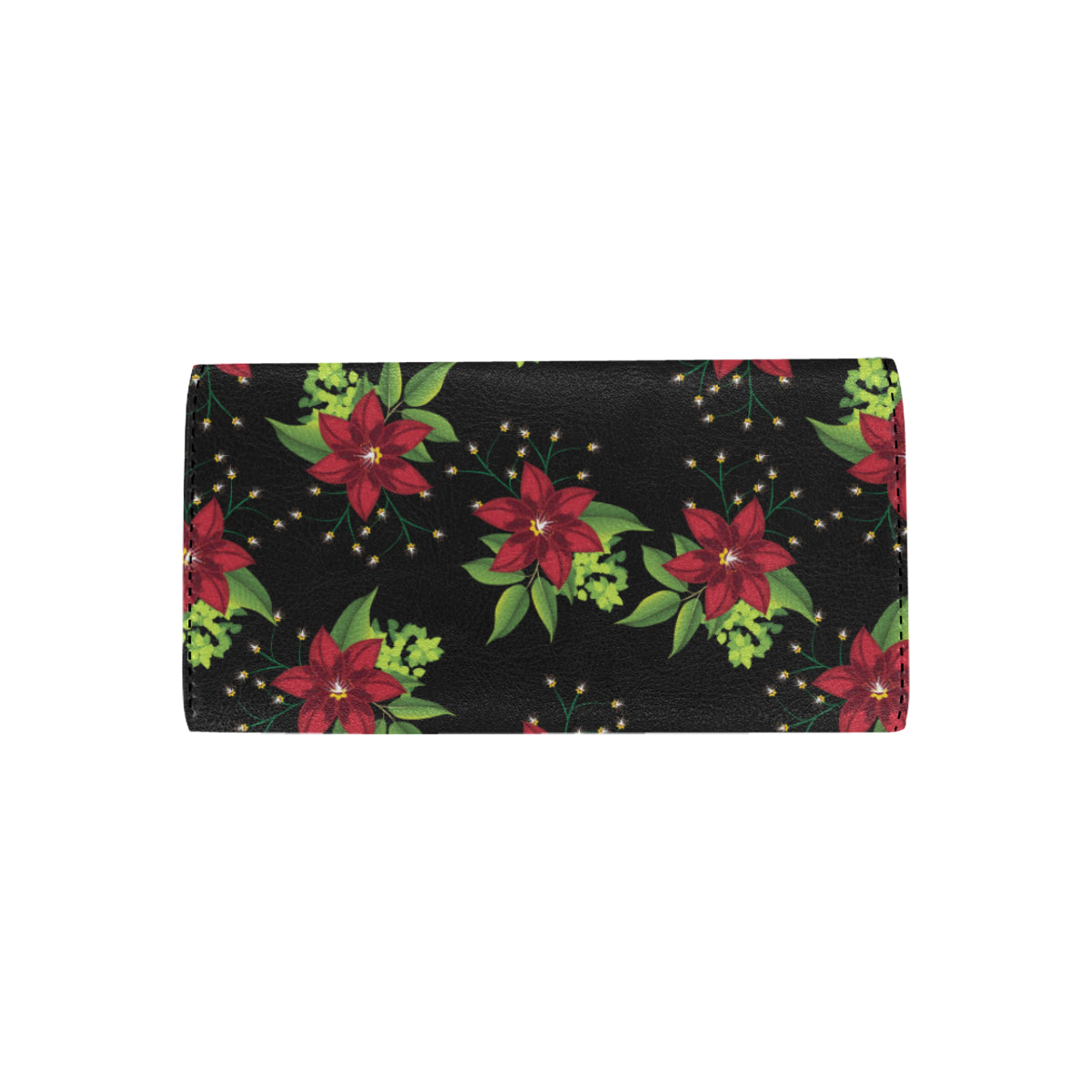Poinsettia Pattern Print Design A01 Women's Trifold Wallet