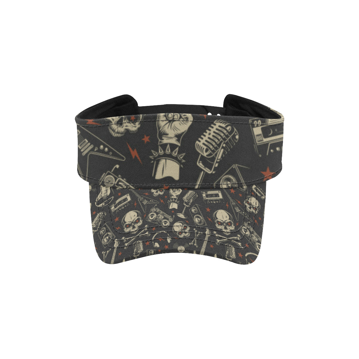 Rock and Roll Skull Pattern Print Design A03 Unisex Sun Visor