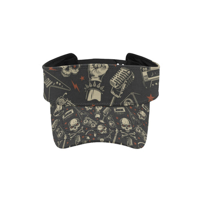 Rock and Roll Skull Pattern Print Design A03 Unisex Sun Visor