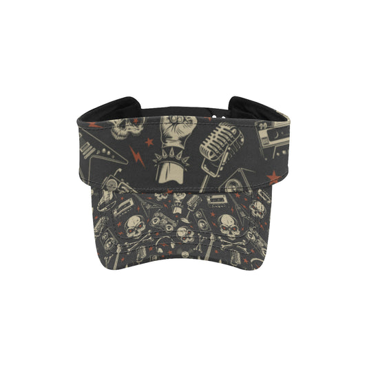 Rock and Roll Skull Pattern Print Design A03 Unisex Sun Visor