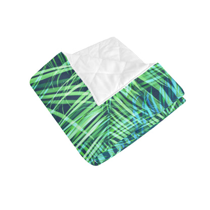 Palm Leaves Pattern Print Design PL02 Premium Quilt