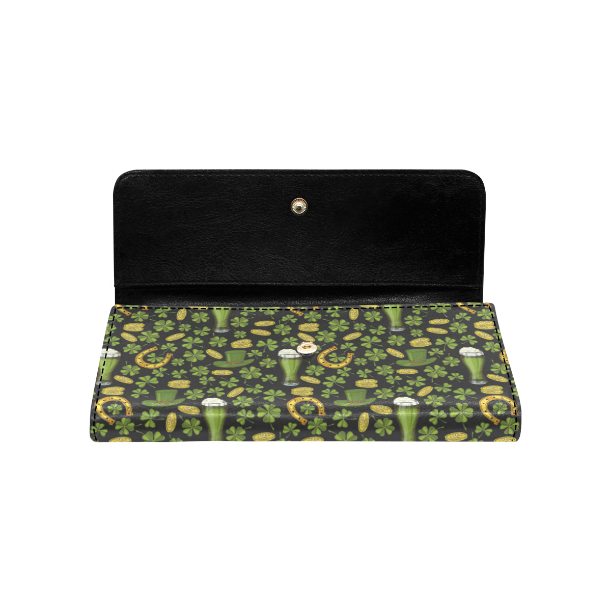 Clover St Patricks Pattern Print Design 03 Women's Trifold Wallet