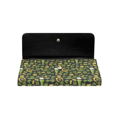 Clover St Patricks Pattern Print Design 03 Women's Trifold Wallet