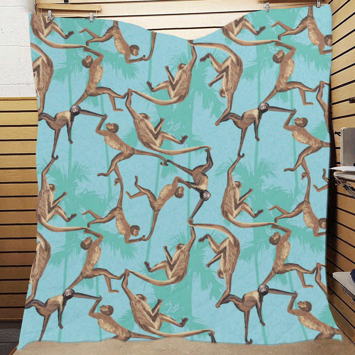 Monkey Pattern Print Design 04 Premium Quilt