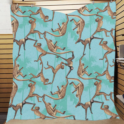 Monkey Pattern Print Design 04 Premium Quilt