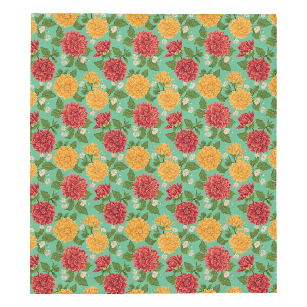 Dahlia Pattern Print Design DH011 Premium Quilt