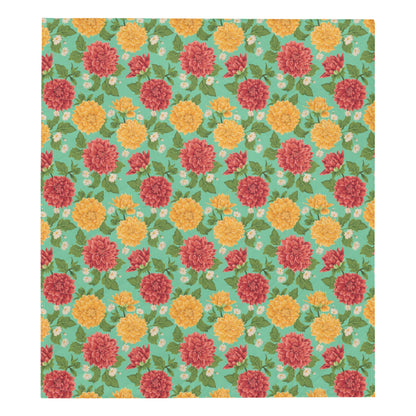 Dahlia Pattern Print Design DH011 Premium Quilt