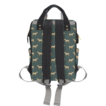 Horse Classic Themed Pattern Print Diaper Bag Backpack
