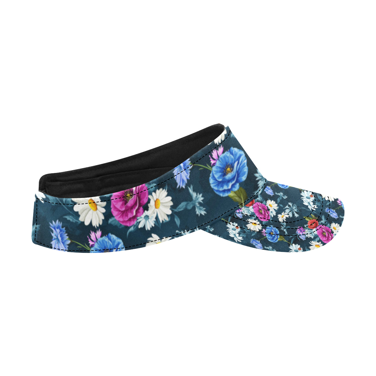 Floral Blue Themed Print Unisex Sun Visor