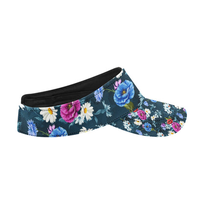 Floral Blue Themed Print Unisex Sun Visor