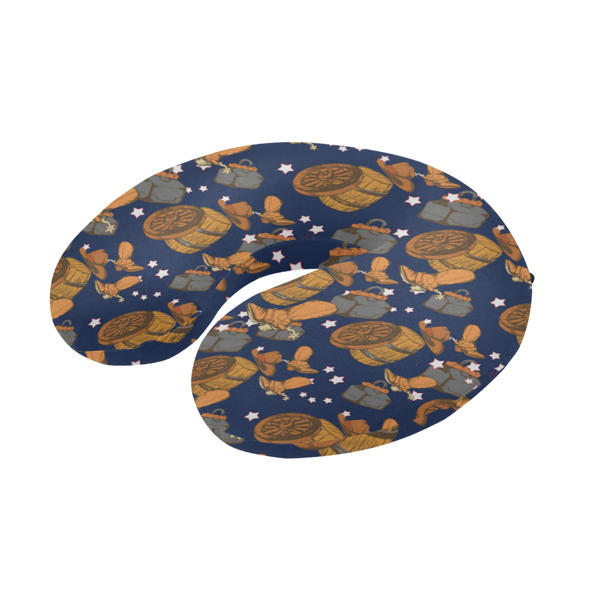 Cowboy Pattern Print Design 03 U-Shaped Travel Neck Pillow