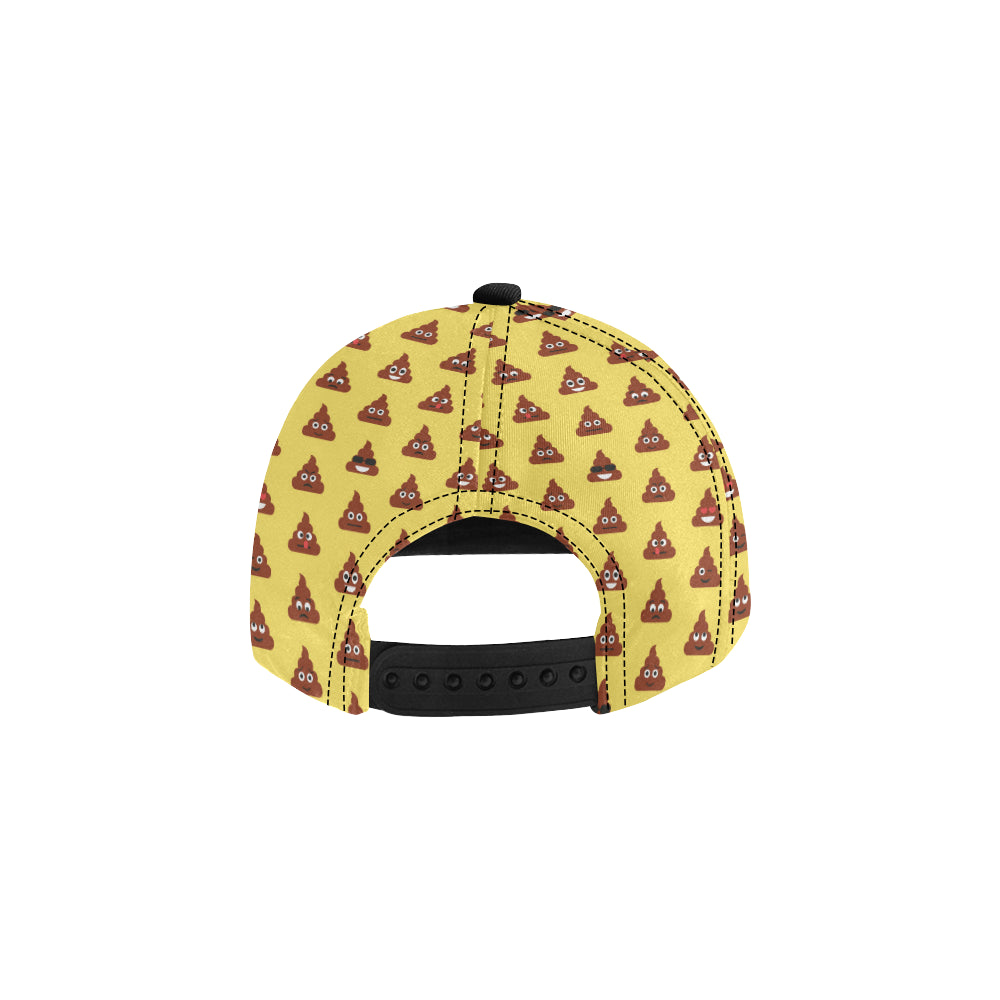 Emoji Poop Print Pattern Snapback Cap