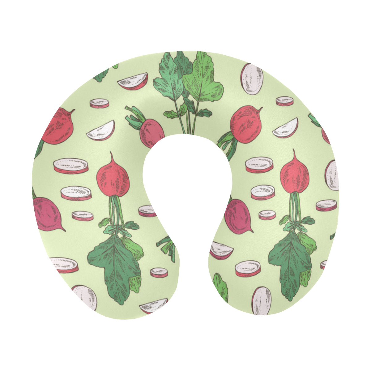 Radish Pattern Print Design A04 U-Shaped Travel Neck Pillow