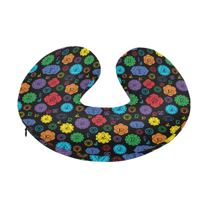 Chakra Pattern Print Design 01 U-Shaped Travel Neck Pillow