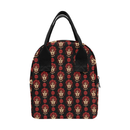 Day of the Dead Skull Girl Pattern Insulated Lunch Bag