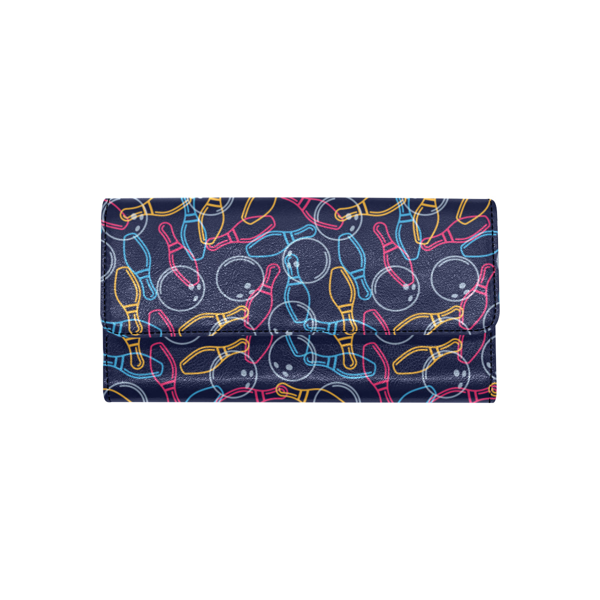 Bowling Pattern Print Design 07 Women's Trifold Wallet