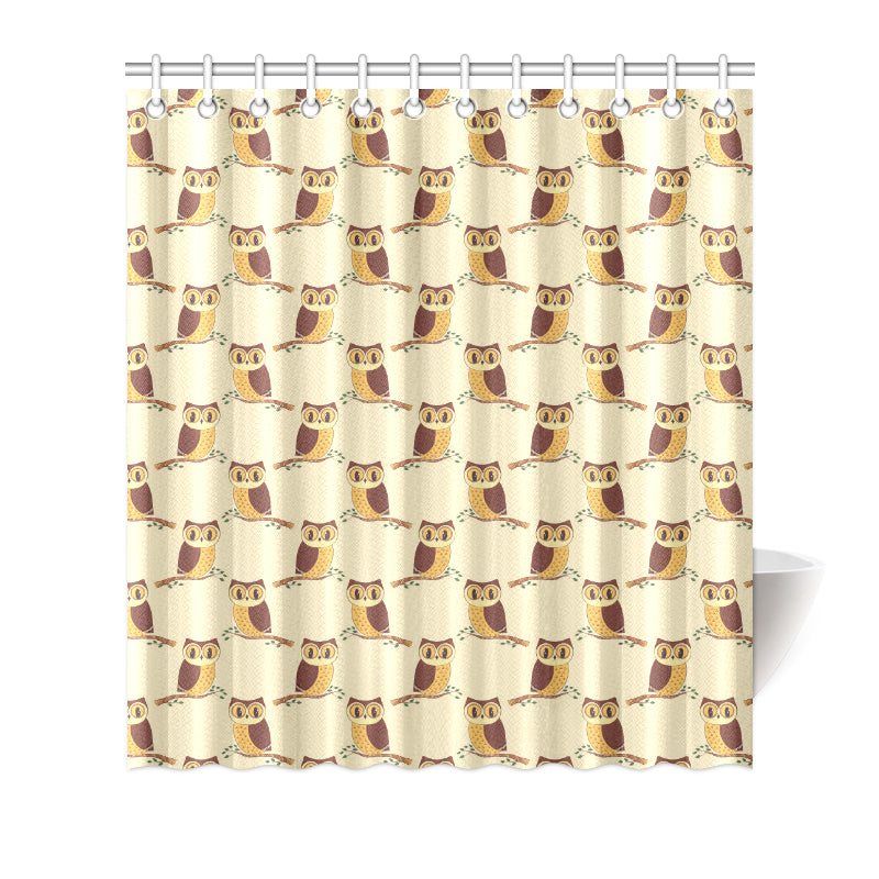 Owl Pattern Print Design A07 Shower Curtain