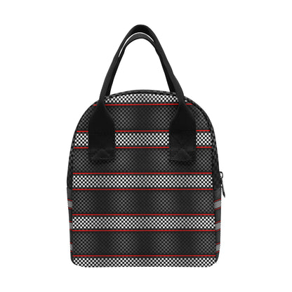 Checkered Flag Red Line Style Insulated Lunch Bag
