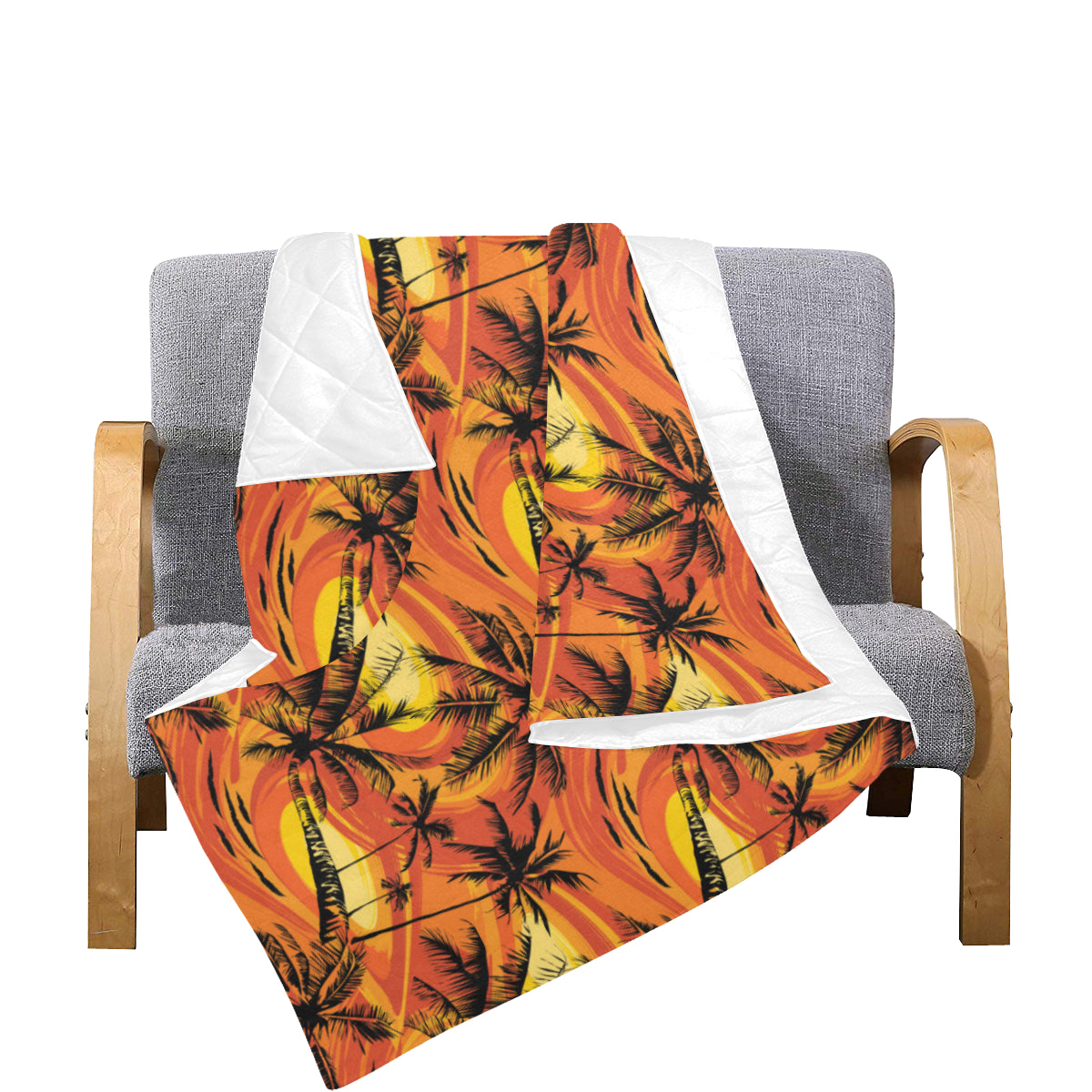 Palm Tree Pattern Print Design A02 Premium Quilt