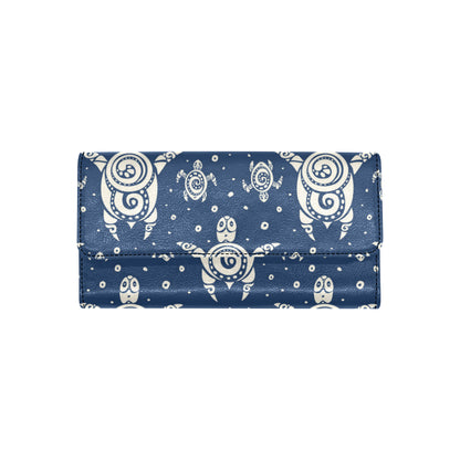 Sea Turtle Tribal Women's Trifold Wallet