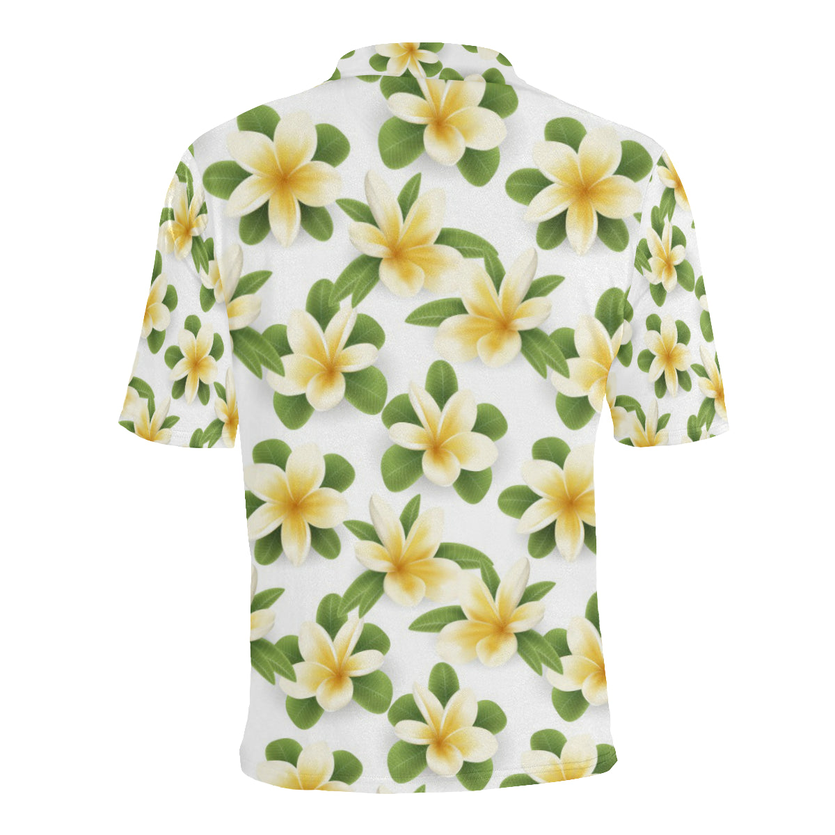 Yellow Plumeria Pattern Print Design PM012 Men Polo Shirt