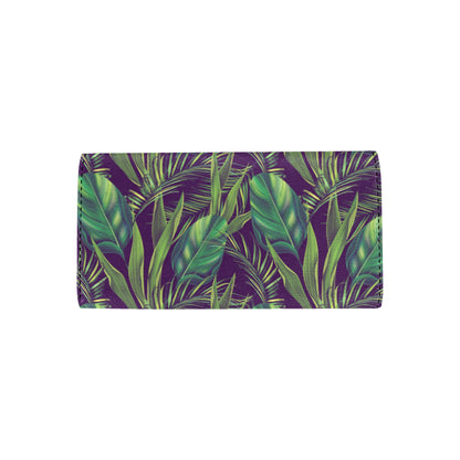 Palm Leaves Pattern Print Design PL03 Women's Trifold Wallet