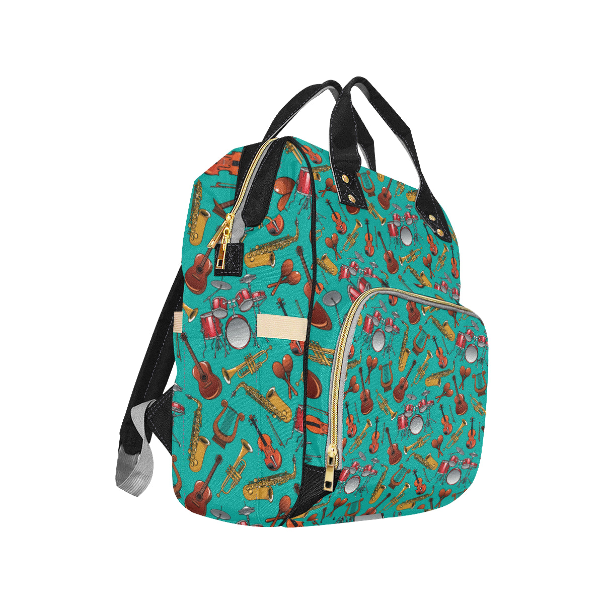 Drum Set Pattern Print Design 01 Diaper Bag Backpack