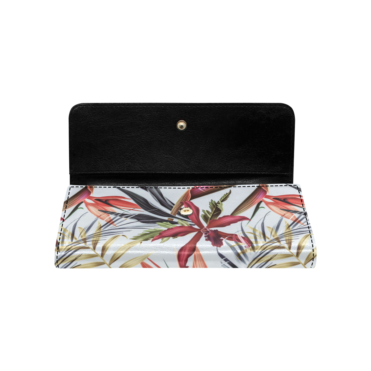 Tropical Flower Pattern Print Design TF021 Women's Trifold Wallet