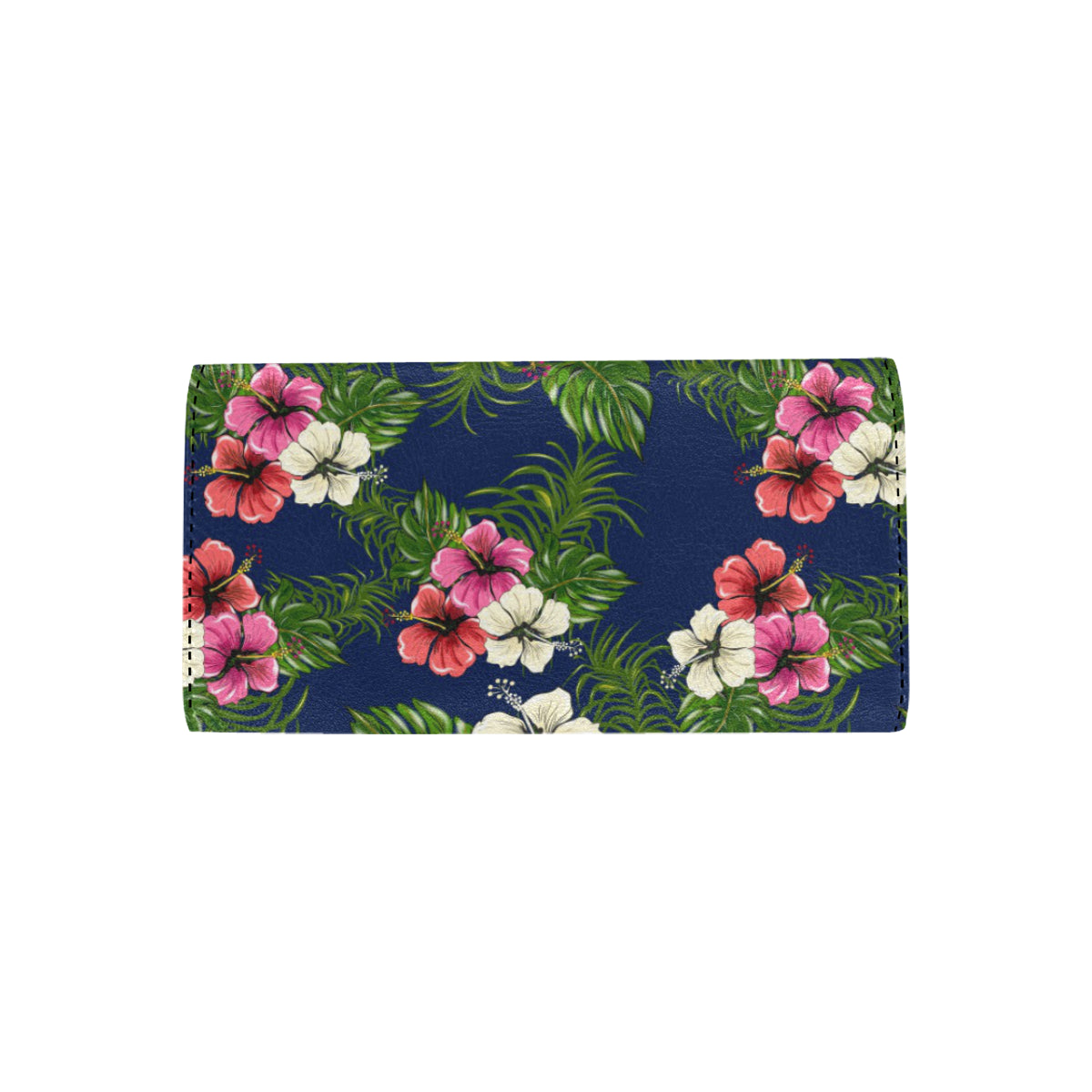 Hibiscus Pattern Print Design HB028 Women's Trifold Wallet