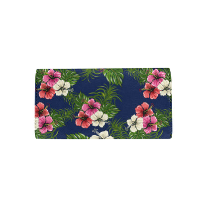 Hibiscus Pattern Print Design HB028 Women's Trifold Wallet