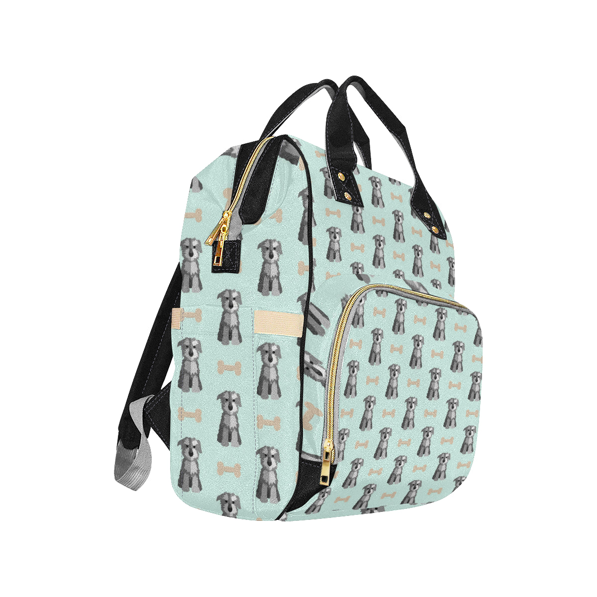 Schnauzers Pattern Print Design A03 Diaper Bag Backpack